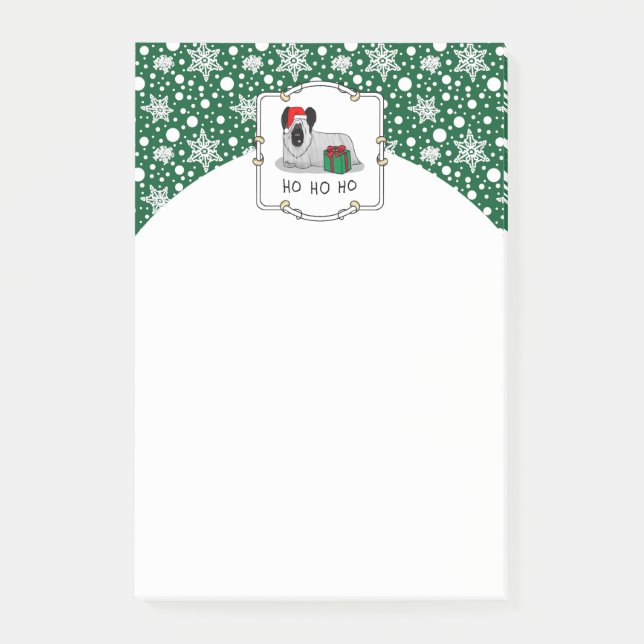 Post-it® Noël Père Noël Casquette Skye Terrier (argent) (Devant)