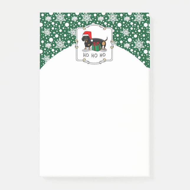 Post-it® Noël Père Noël Dachshund (S noir & tan) mignonne (Devant)