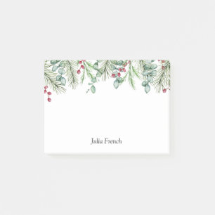 Post-it® Noël Pine Feuilles et Red Berries