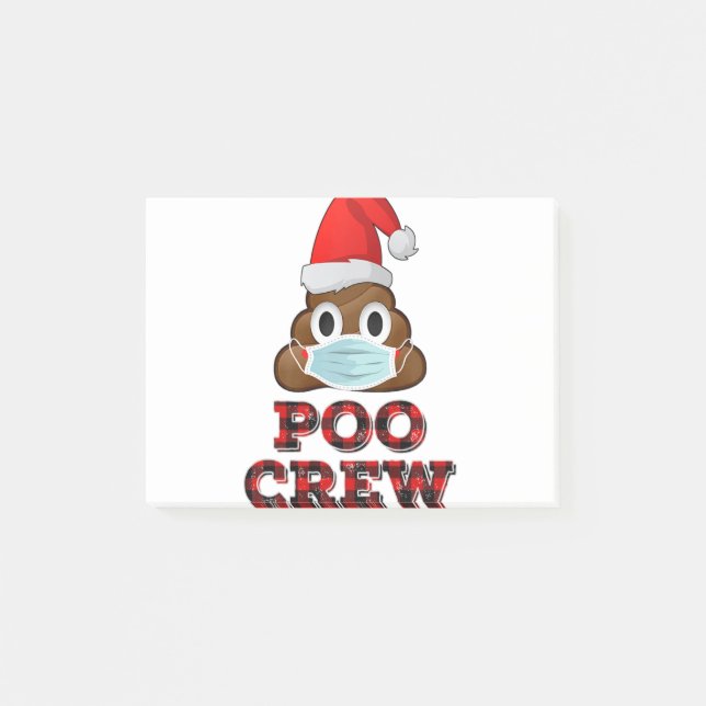 Post-it® Noel Poo maillot visage Masque Poop Emoji Rouge (Devant)