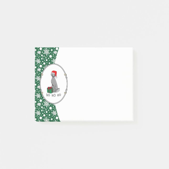 Post-it® Noël Santa Hat Weimaraner Chien (gris 1) mignon (Devant)