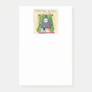 Post-it® Noël Souhaite Mignonne Enfant & Kitty Chat Noël