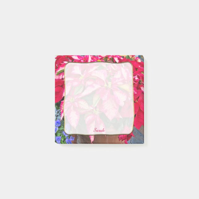 Post-it® Noël Varié rose et rouge Poinsettia Photo (Devant)