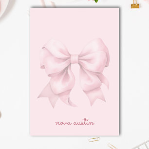 Post-it® Nœud Rose Tendance Personnalisé Avec Nom Monogramm
