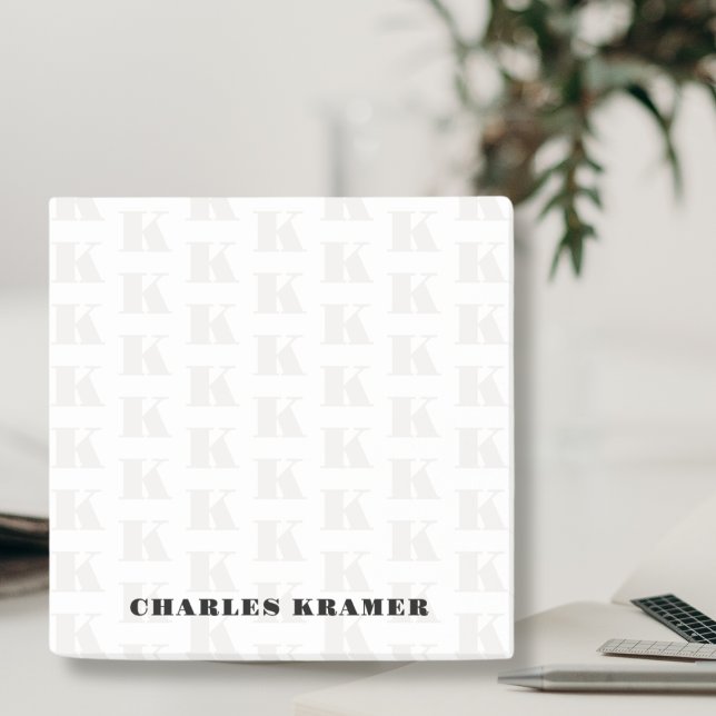 Post-it® Noir Blanc moderne Gras Monogramme initial (Créateur téléchargé)