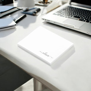 Post-it® Noir Blanc moderne Script Girl Monogramme Nom
