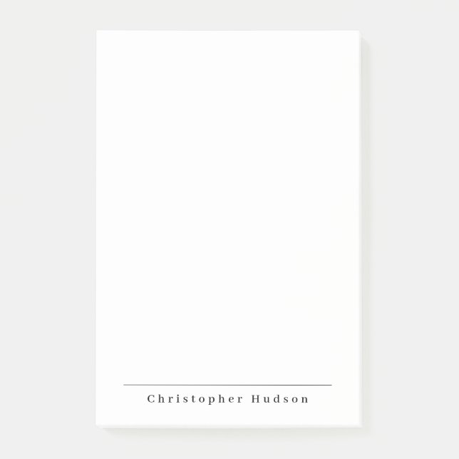 Post-it® Noir blanc simple minimaliste (Devant)