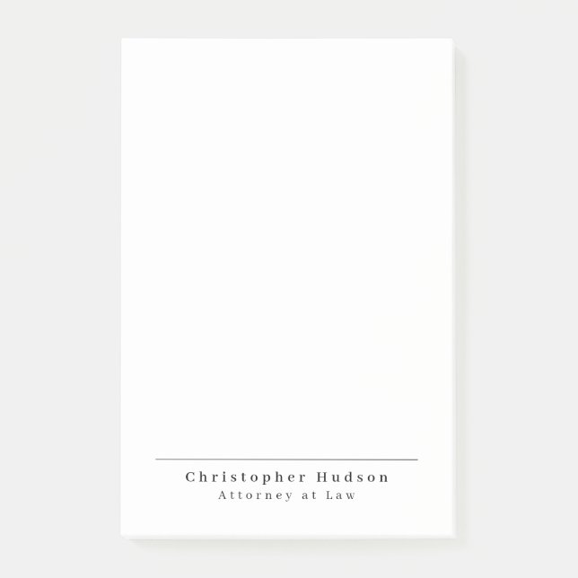 Post-it® Noir blanc simple minimaliste (Devant)