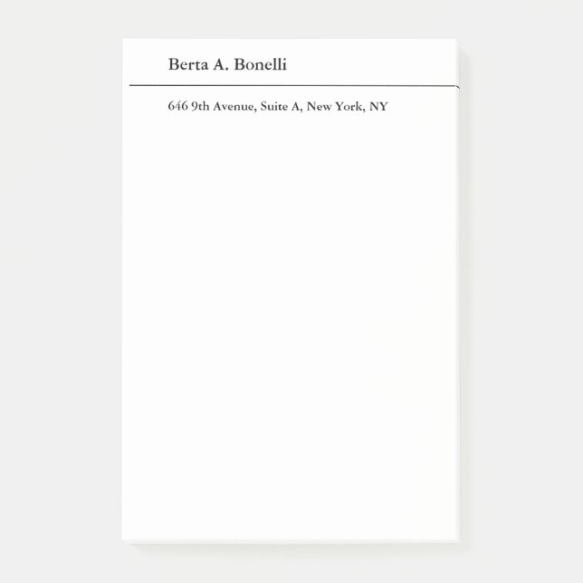 Post-it® Noir clair minimaliste moderne (Devant)