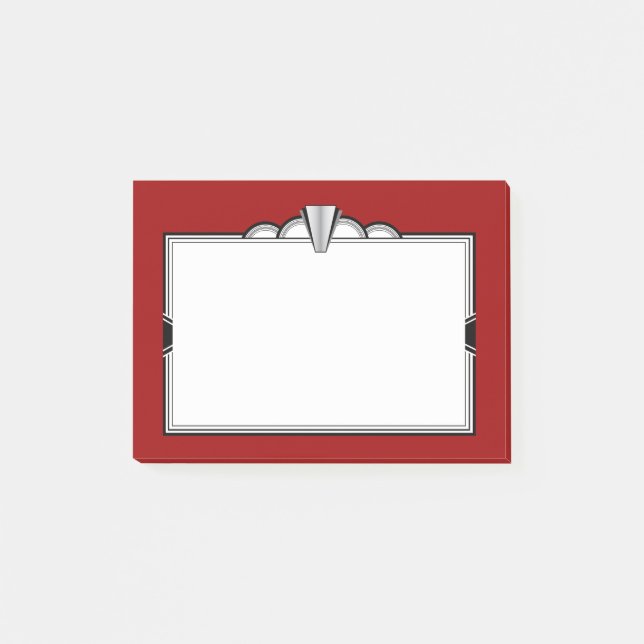 Post-it® Noir d'art déco, blanc et rouge foncé (Devant)