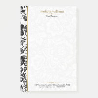 Noir et blanc damas or accent