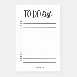 Post-it® Noir et blanc Liste des tâches personnalisées l