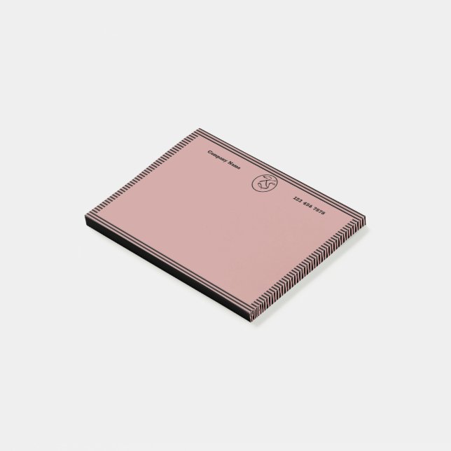 Post-it® Noir et rose Monogramme Swag Promotionnel (Incliné)