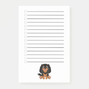 Post-it® Noir et Tan Cavalier King Charles Spaniel    