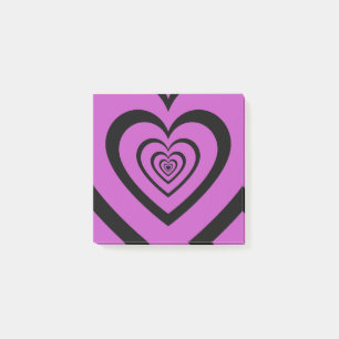 Post-it® Noir Violet Hypnotique Coeur Motif Chic & Rétro