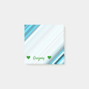 Post-it® Nom + Bleu d'inspiration océan/Turquoise/Aquarell