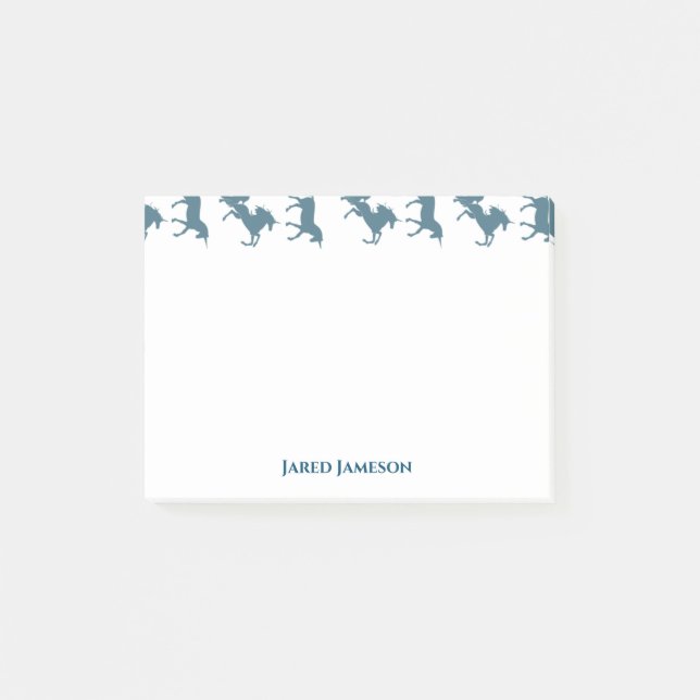 Post-it® Nom bleu mou Monogram Unicorn Motif (Devant)