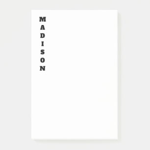 Post-it® Nom de calligraphie élégant noir et blanc