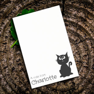 Post-it® Nom de chat de dessin animé noir mignon