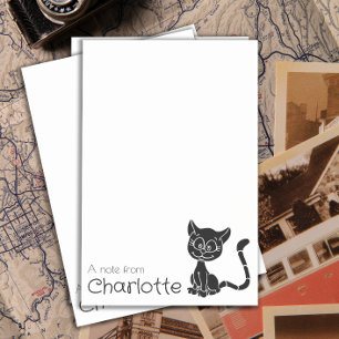 Post-it® Nom de chat de dessin animé noir mignon