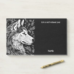 Post-it® Nom de chien Art Abstrait Malamute d'Alaska