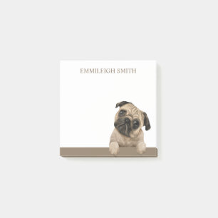 Post-it® Nom de chien Pug mignon personnalisé