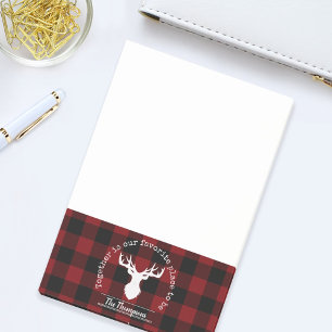Post-it® Nom de famille Cerf Plaid Buffle Rouge et Noir