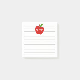 Post-it® Nom de l'enseignant thème pomme