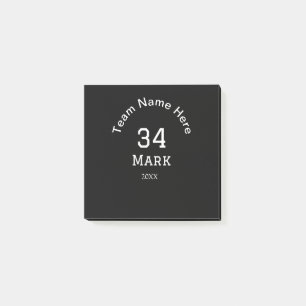 Post-it® nom de l'équipe ajouter le nom du joueur date spor