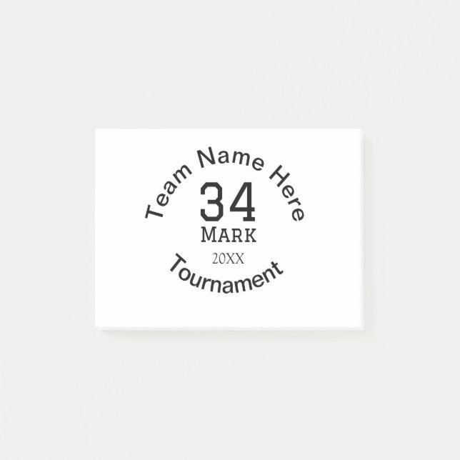 Post-it® Nom de l'équipe ici ajouter nom tournoi année text (Devant)