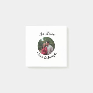 Post-it® nom de photo circulaire de couple amoureux mariage