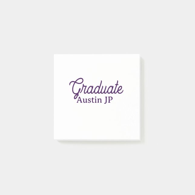 Post-it® nom de remise de diplôme violet simple minimal sty (Devant)