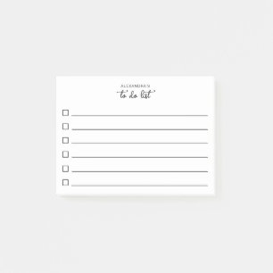 Post-it® Nom de script de liste de tâches simples à cases à