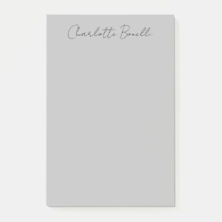 Post-it® Nom de script manuscrit minimaliste Gris