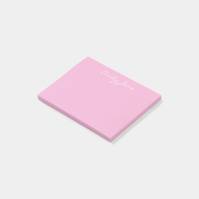 Post-it® Nom de script manuscrit rose mignonne fille person (Incliné)