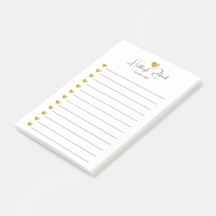 Post-it® Nom de script Monogramme Cœur Doré