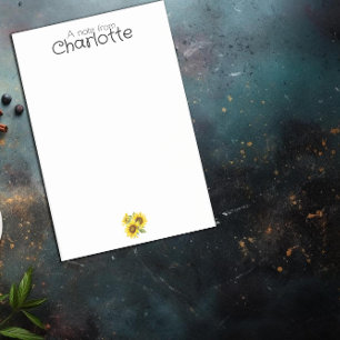 Post-it® Nom de tournesol jaune d'aquarelle