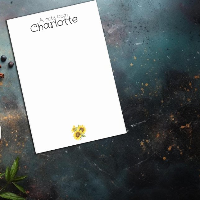 Post-it® Nom de tournesol jaune d'aquarelle (Créateur téléchargé)