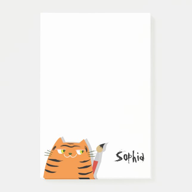 Post-it® Nom Drôle de Chat Tigre (Devant)