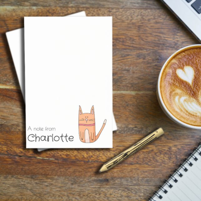 Post-it® Nom du chat de dessin animé orange mignon (Créateur téléchargé)
