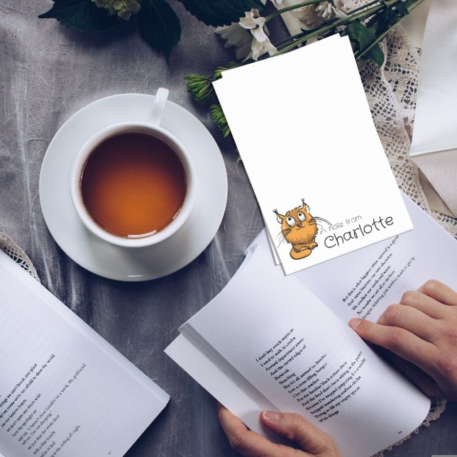 Post-it® Nom du chat de dessin animé orange mignon (Créateur téléchargé)