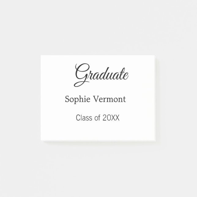 Post-it® nom du diplômé promotion 20XX félicitations minima (Devant)