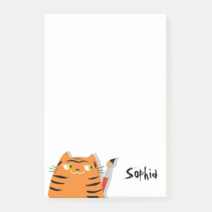 Post-it® Nom du monogramme Funny Cat Tigre