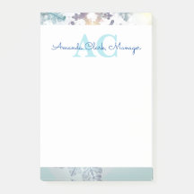 Nom du monogramme personnalisé bleu mou