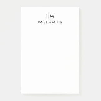 Post-it® Nom du monogramme personnalisé moderne