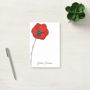 Post-it® Nom du monogramme Red Poppy
