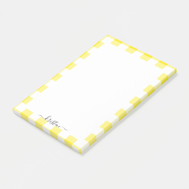 Post-it® Nom du script personnalisé jaune (Incliné)