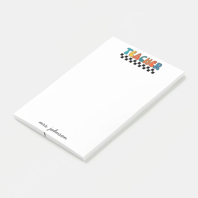 Post-it® Nom du script Super Cute Retro (Incliné)