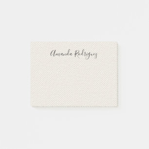 Post-it® Nom élégant de manuscrit sur la texture beige de
