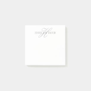 Post-it® Nom et nom de famille des couples Monogramme